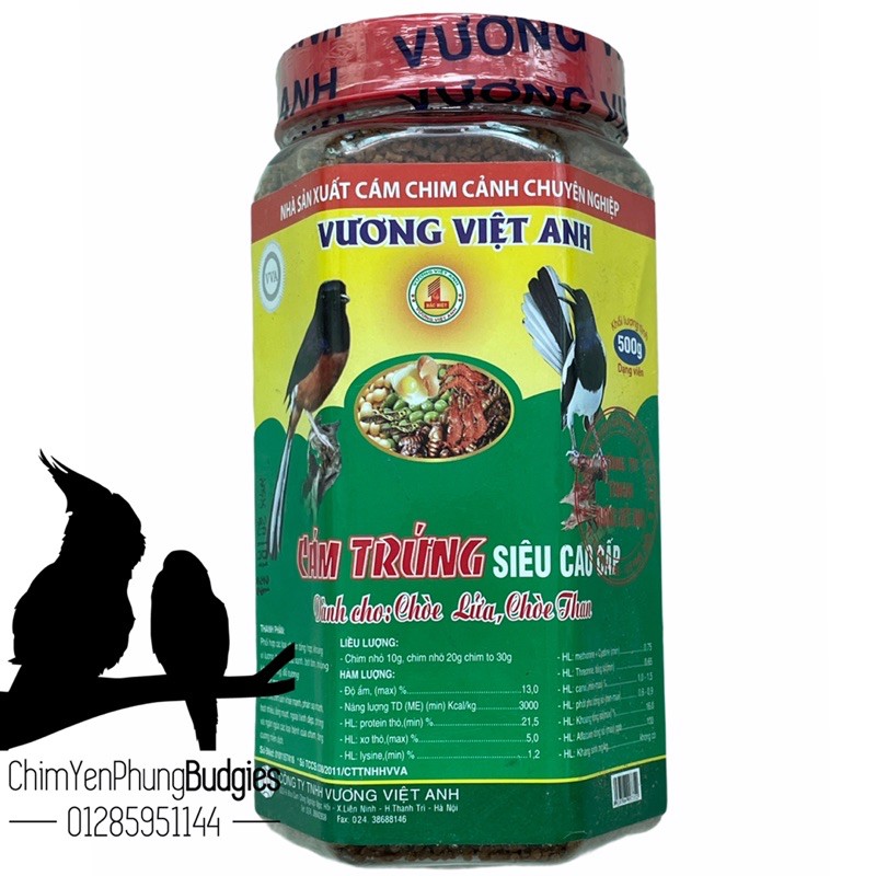 Cám trứng cao cấp Vương Việt Anh cho choè lửa, choè than (hủ 500g)