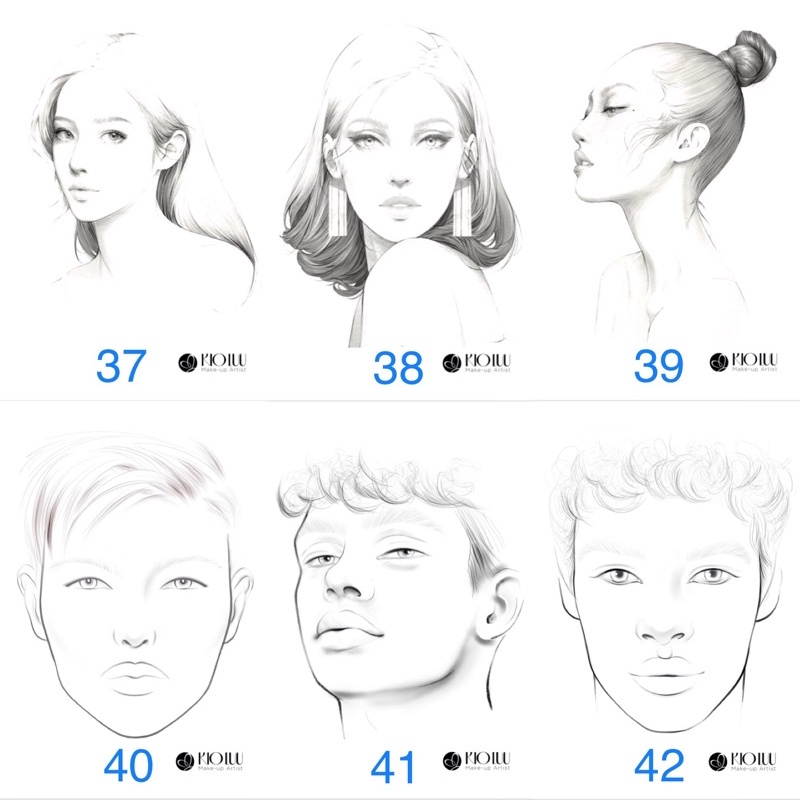 Giấy face chart tập makeup