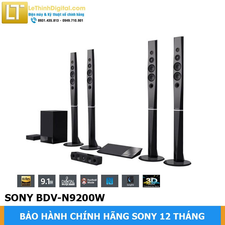 [Giao miễn phí tại TP.HCM] Dàn âm thanh Sony 3D Blu-ray BDV-N9200W/B - Hãng phân phối - Bảo hành chính hãng 12 tháng