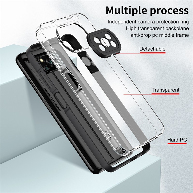 Ốp Điện Thoại TPU + PC 3 Trong 1 Cho Xiaomi Mi 11 Lite 5G NE 11T Pro POCO X3 Nf M3 Redmi 10 9T 10C 10A 9C Lưng