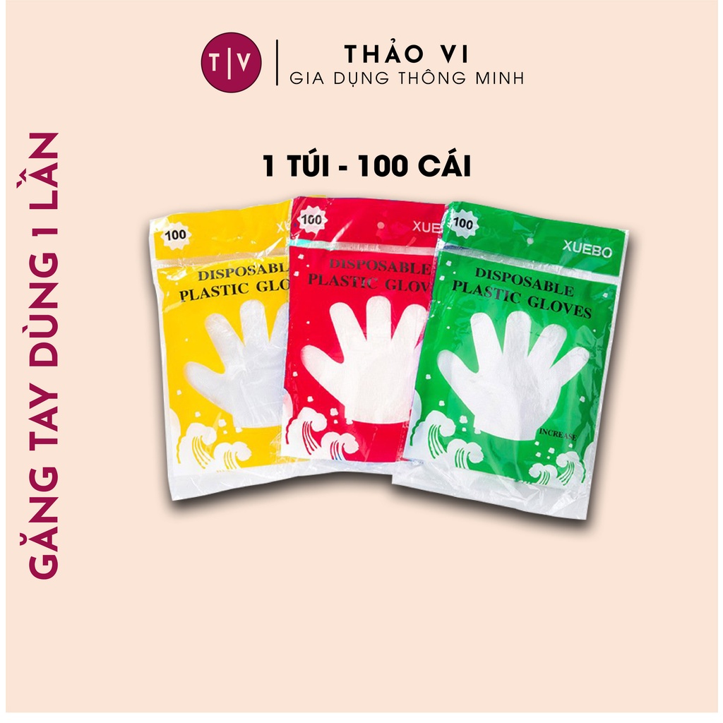 Túi 100 Chiếc Găng Tay Nilon Dùng 1 Lần Nấu Nướng Làm Bánh Tiện Lợi