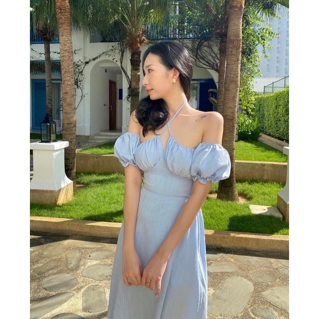 [ Có Bigsize ]Đầm maxi đi biển mặc được 2 kiểu màu xanh đen | BigBuy360 - bigbuy360.vn