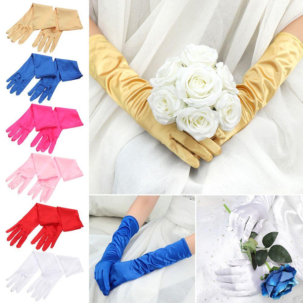 MELODG Găng Tay Dài Hở Ngón Hóa Trang Cô Dâu Trong Tiệc Cưới