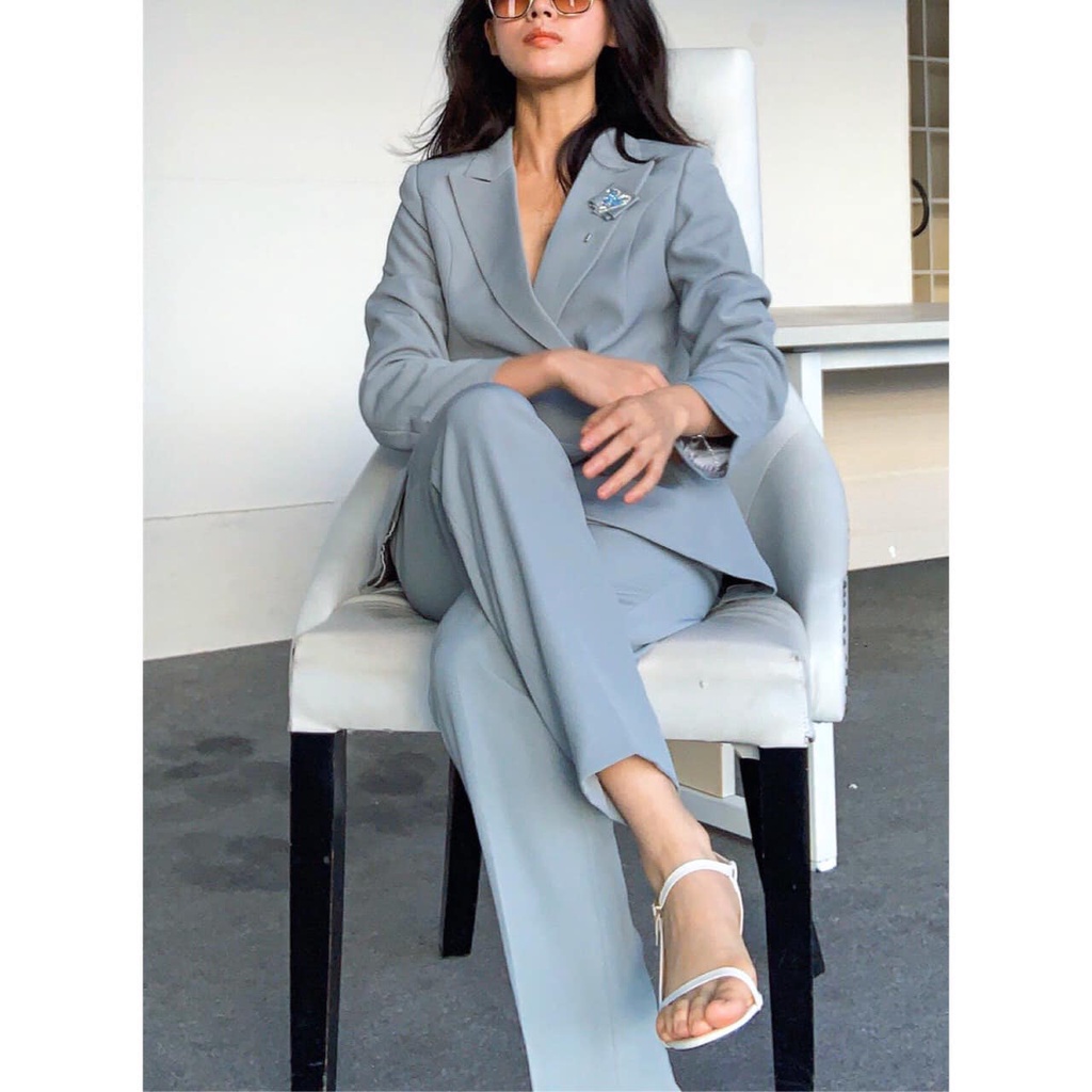 Sét Áo Quần Chân Váy Vest Công Sở Nữ NKN Xanh Ngọc V6B35 Q2P35 C13B35