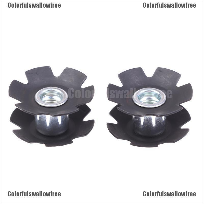 Colorfulswallowfree 2PCS Bicycle Front Fork Mount Core Fastening Bolts Star Nuts for 1-1/8" 28.6mm BELLE