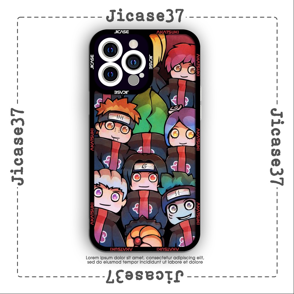Ốp lưng iPhone Cạnh Vuông Jicase In Hình Jicase Akatsuki Naruto Anime