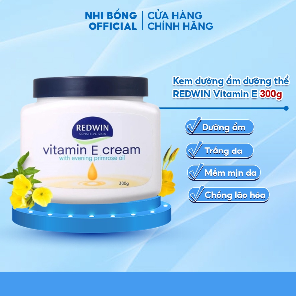 Kem Dưỡng Ẩm Dưỡng Thể Redwin Vitamin E With Evening Primrose Oil Úc 300g