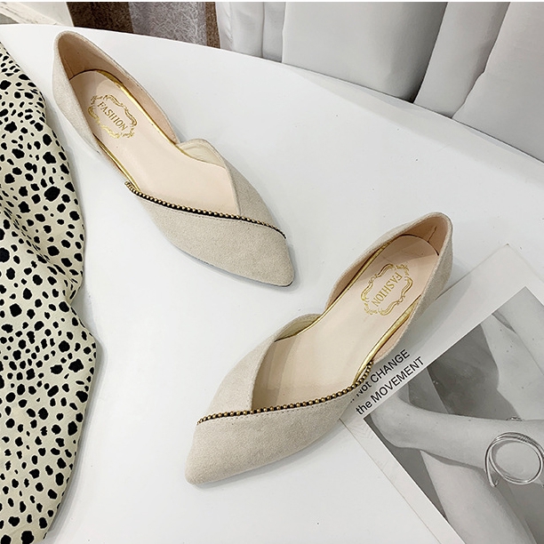 [HÀNG MỚI VỀ] Giầy da nữ mũi nhọn viền hạt - G078