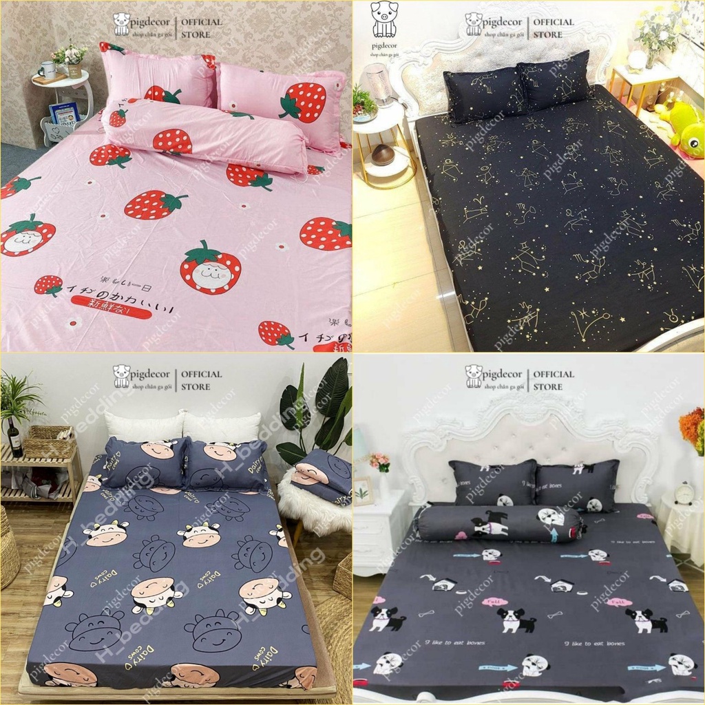 Ga trải giường poly cotton 1m2,1m6,1m8,Drap bọc nệm đẹp,được chọn mẫu trong bài đăng