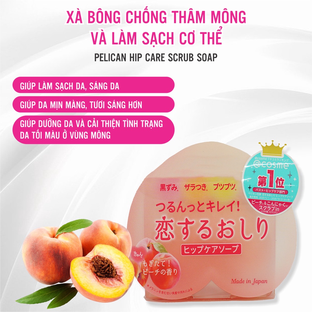 Xà Phòng Tắm Chống Thâm Mông Pelican Hip Care Scrub Soap Dạng Hạt Tẩy Tế Bào Chết