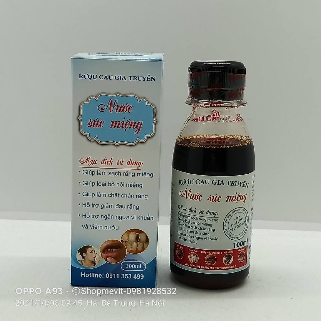 NƯỚC SÚC MIỆNG RƯỢU CAU GIA TRUYỀN CHAI 100ML