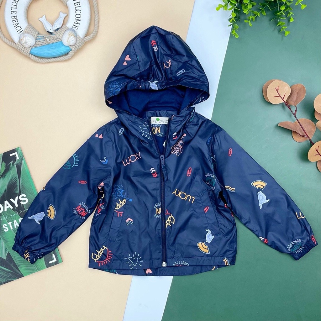 Áo gió họa tiết bé gái, bé trai hai lớp size 6-10T cho bạn từ 19-32kg. Chất gió dày dặn, đẹp, lót cotton siêu đẹp