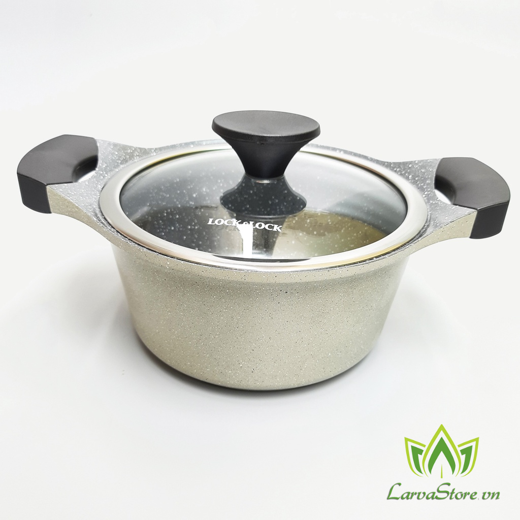 Set Nồi Và Chảo Sâu Lòng Lock&amp;Lock Stone 2EA LCA6202S2 (Nồi 20cm + Chảo 30cm) Đáy từ