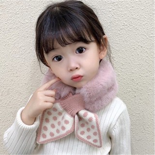 Khăn lông choàng cổ thắt nơ cho bé gái