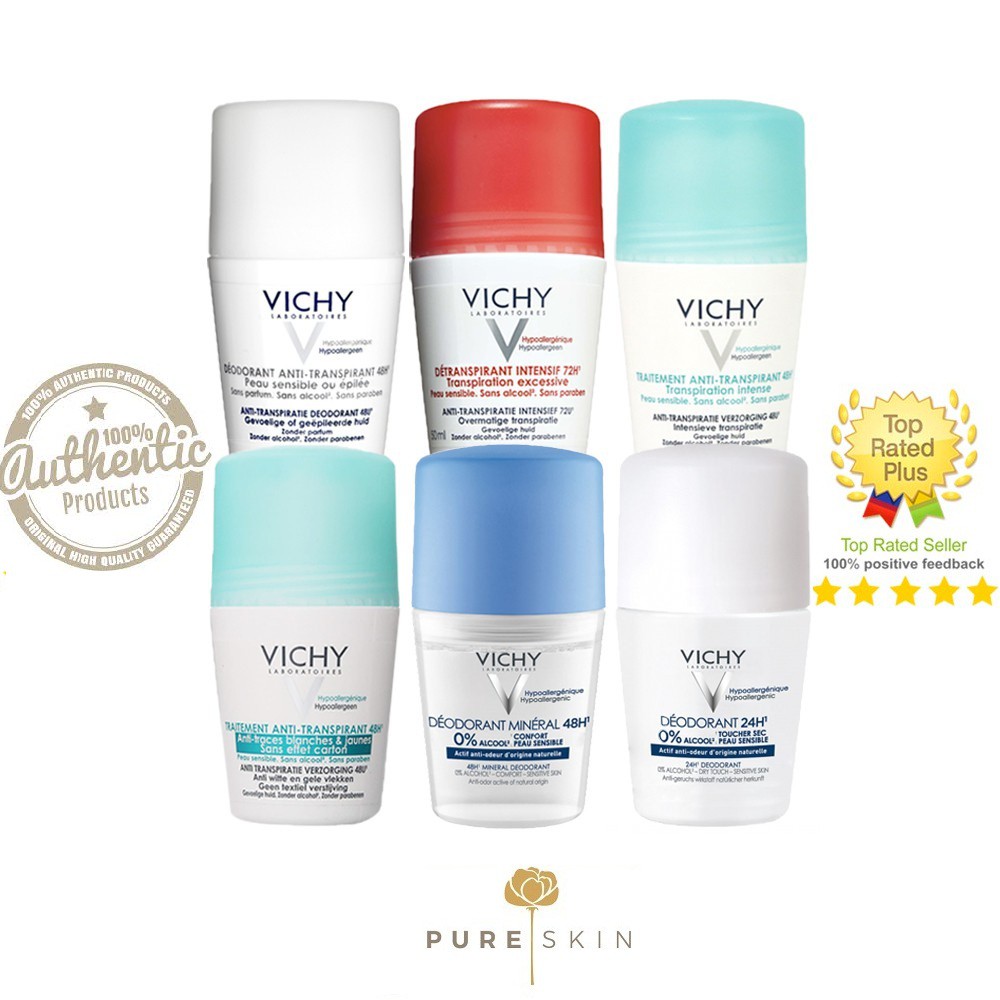 Lăn khử mùi Vichy nắp đỏ cho da thường, da khô 50ml