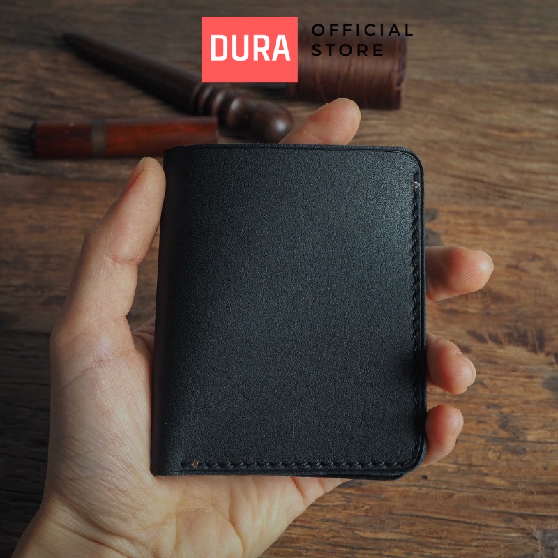 Bóp nam Dura da bò sáp cực đẹp, nhiều ngăn size M 8.5x11cm, hai màu nâu đen MSP300893