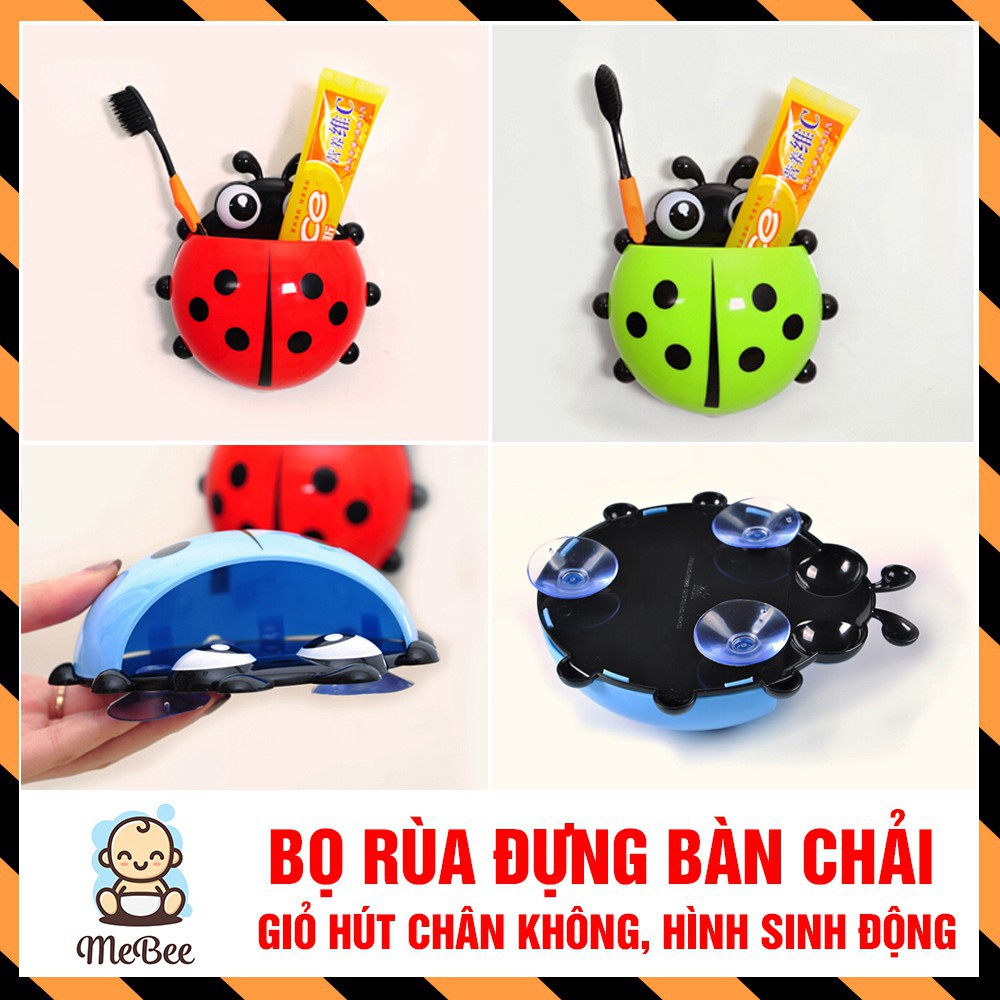 Set 2 Giỏ bọ rùa đựng bàn chải và kem đánh răng hút chân không