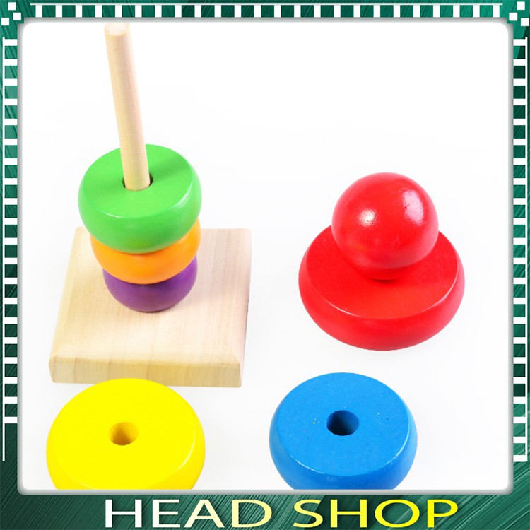 ĐỒ CHƠI GỖ THÁP CẦU VỒNG XẾP CHỒNG SẮC MÀU CHO BÉ HEADSHOP