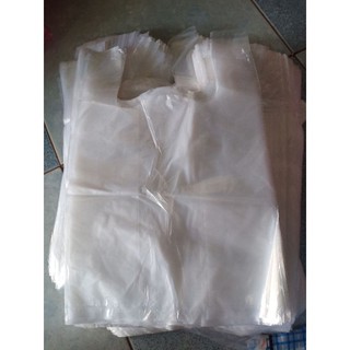 1kg TÚI XỐP 2 QUAI TRẮNG ZIN BÓNG MỠ