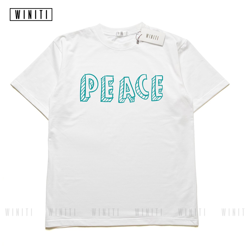 Áo thun unisex phông nam nữ basic form suông rộng phong cách Hàn Quốc Peace Winiti T shirt