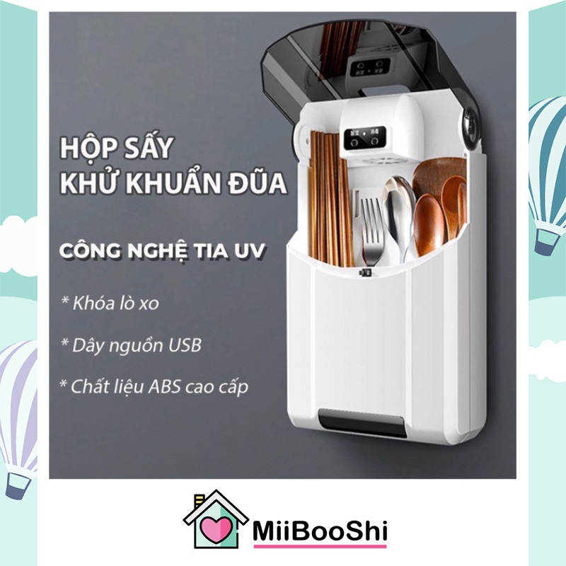 Máy sấy đũa thìa khử khuẩn cao cấp tiệt trùng chống ẩm mốc có khay hứng nước bên dưới tiện lợi MiibooShi 4793128377