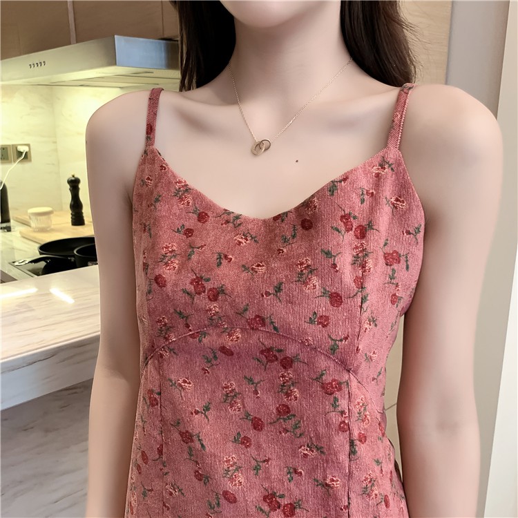 Váy nữ đẹp💥FREESHIP💥váy hoa nhí dáng dài 2 dây hồng đất siêu xinh | BigBuy360 - bigbuy360.vn