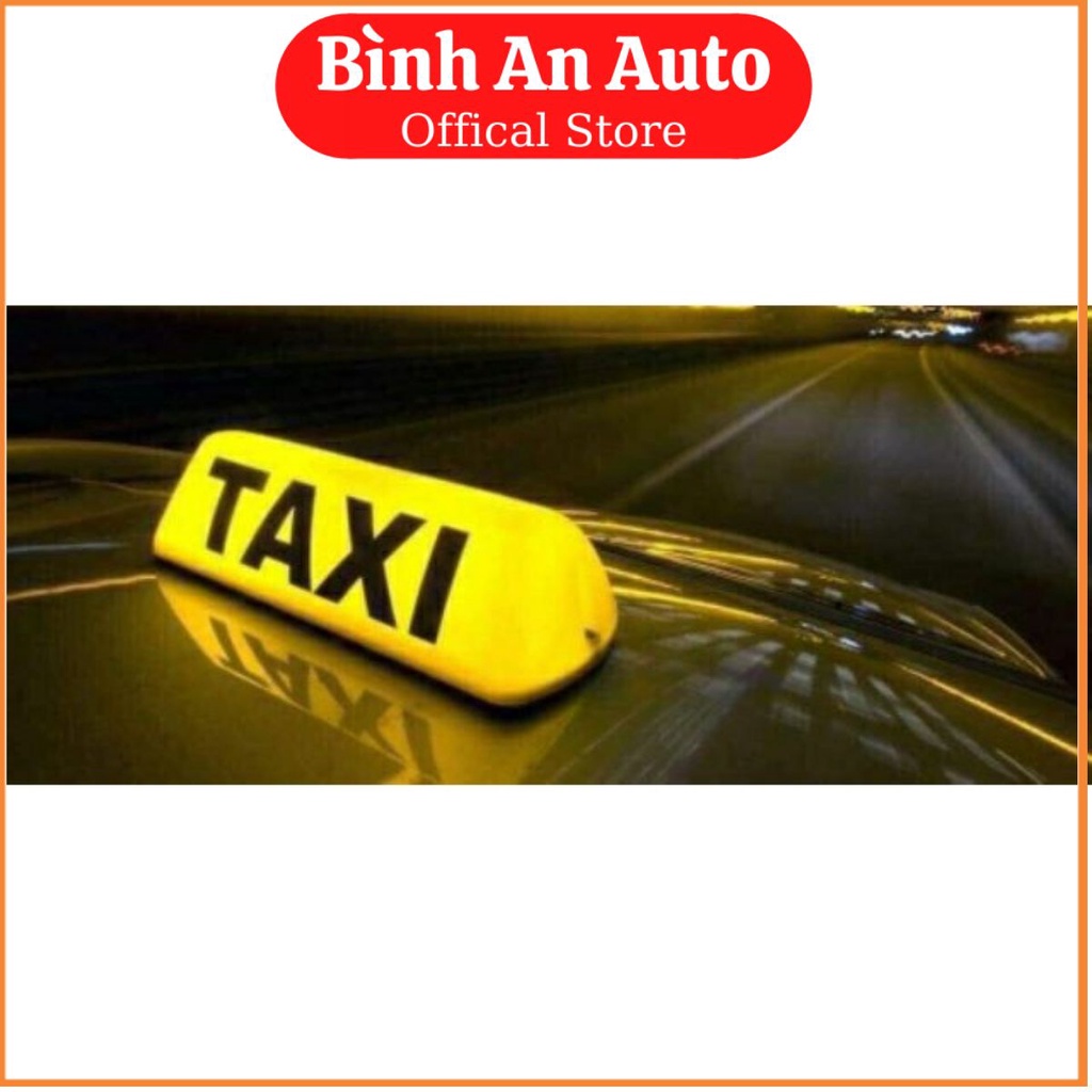 Mào taxi vàng - có đèn - đế nam châm loại 35 Cm - Bình An Auto