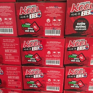 Thùng 12 Hộp Mì Trộn Cung Đình Kool BBQ 105g