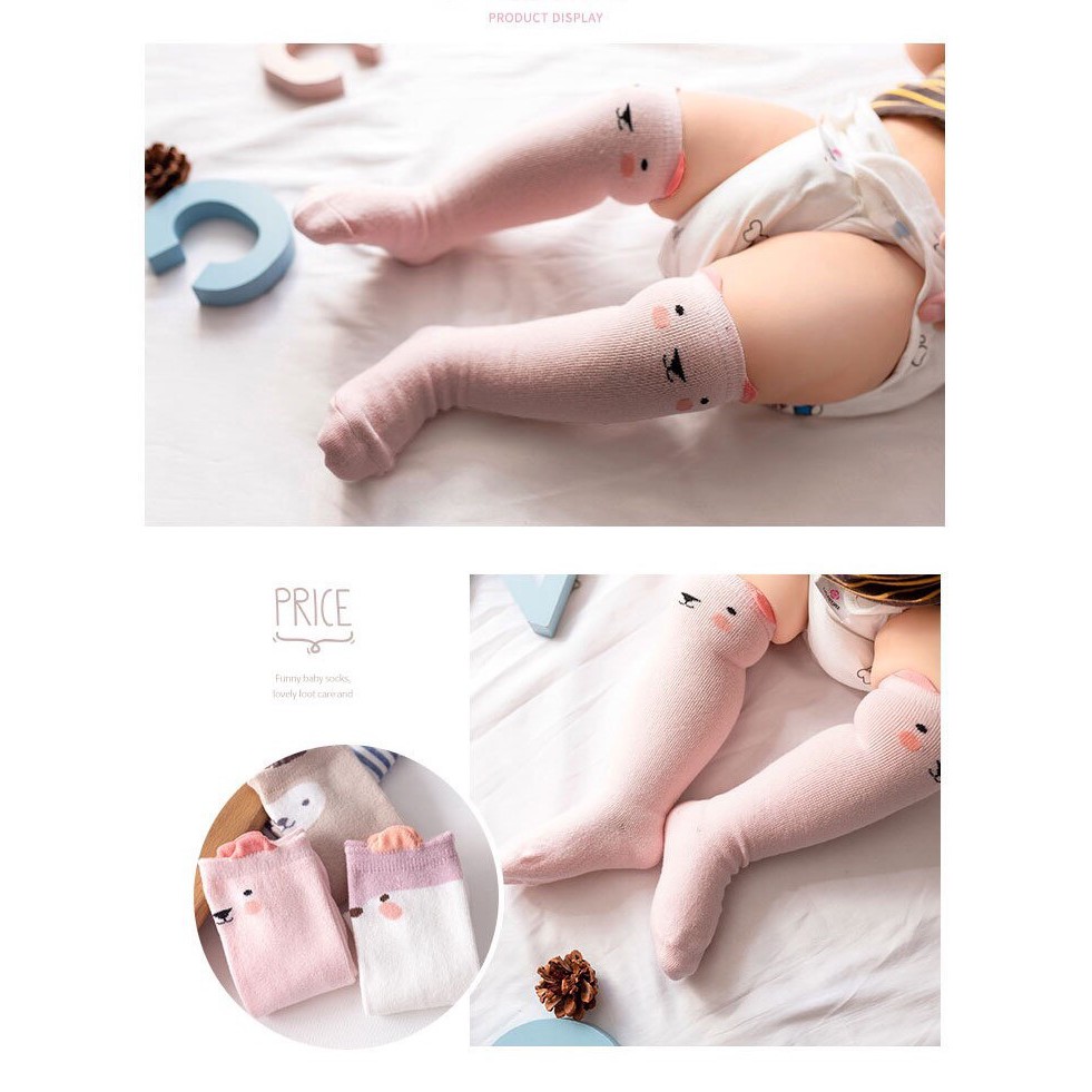 Set 3 đôi tất len dài đùi gối hình thú đáng yêu cho bé từ 0 đến 6 tuổi