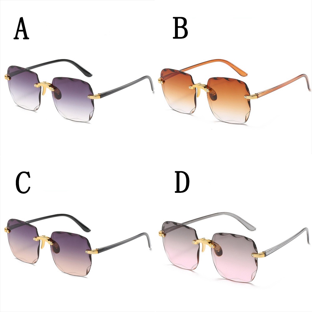 Kính Mát Không Gọng Hình Vuông Màu Vàng Thời Trang