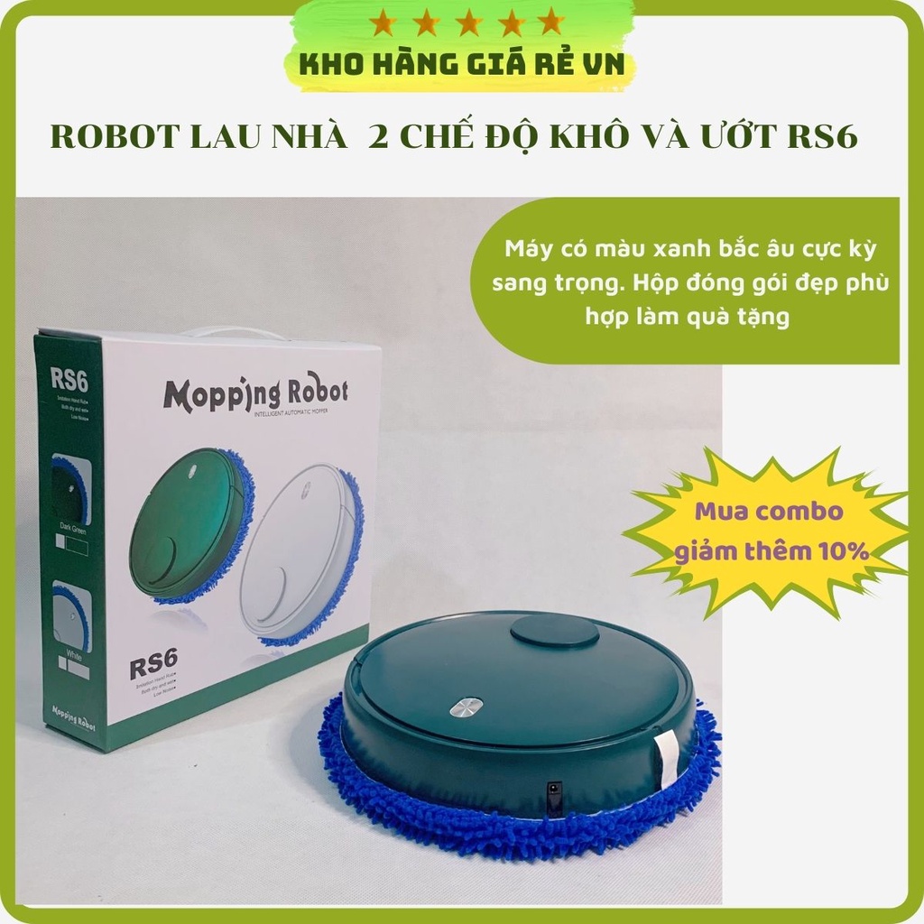 Robot lau nhà có đèn UV khử khuẩn nền nhà sử dụng pin sạc qua cổng USB an toàn tiện lợi - hàng nội địa Trung có bảo hành