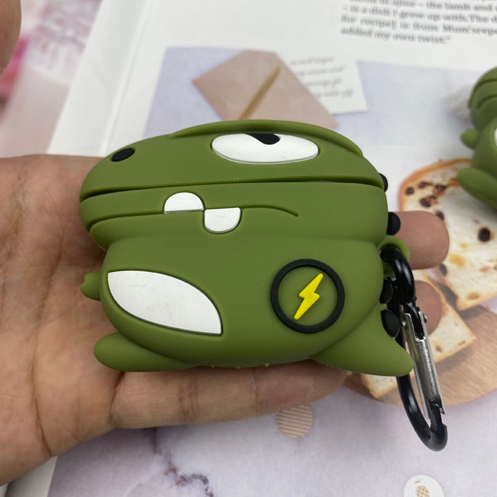 Vỏ ốp bảo vệ tai nghe airpods 1/2/3/Pro - Case Airpods 1/2/3/Pro kiểu dáng khủng long tia chớp ngộ nghĩnh - Mã TZAP386