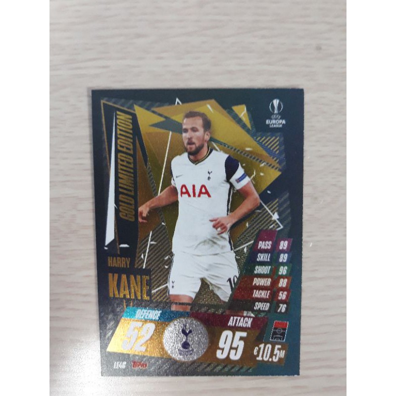 [Thẻ cầu thủ bóng đá chính hãng] Harry Kane Gold Limited Edition - Match Attax 2020-21 Extra