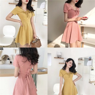 Váy xòe kẻ caro m035-1