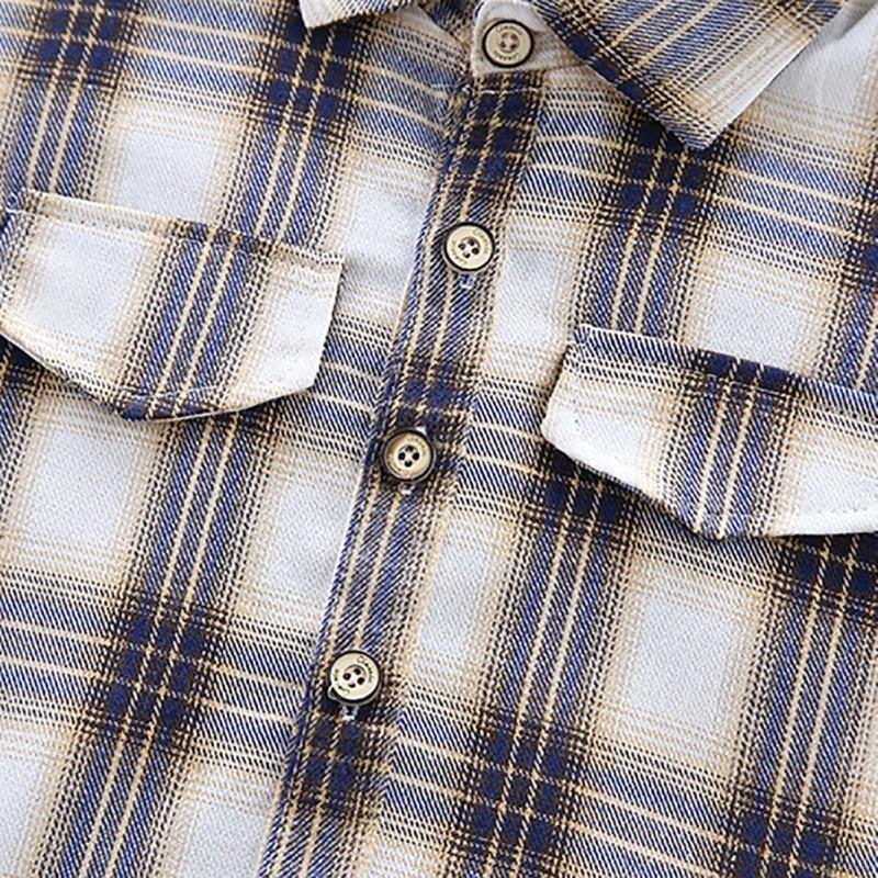 Áo sơ mi dài tay họa tiết kẻ sọc phong cách Hàn Quốc thời trang cho bé trai