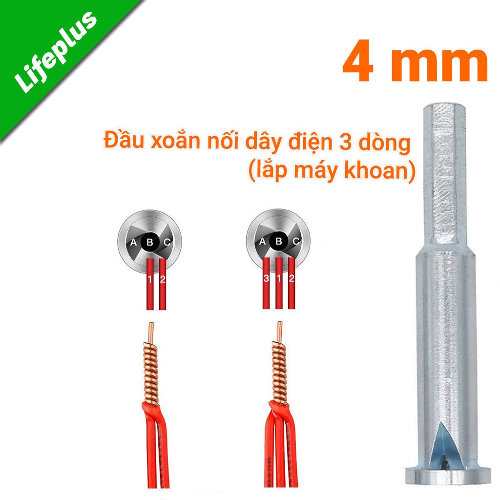 Đầu xoắn nối dây điện 3 dòng 4mm