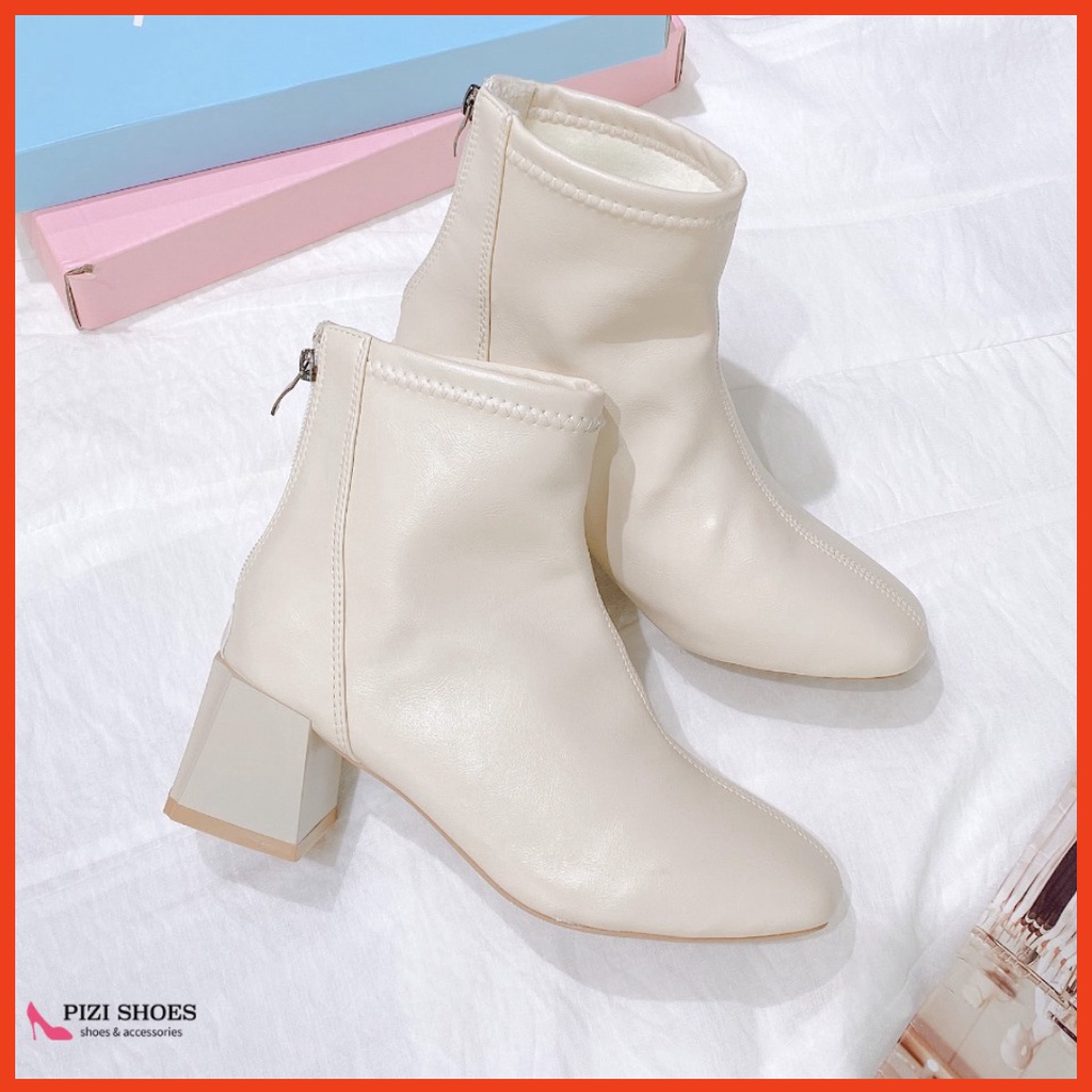 [Video quay thật] Boot Da Thật Lót Lông Siêu Êm Mềm Gót Vuông 5cm VIP22 Pizishoes | BigBuy360 - bigbuy360.vn