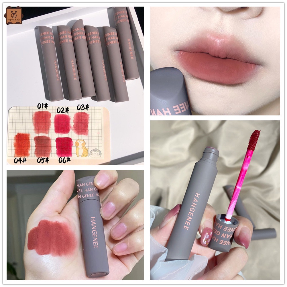 [Hàng mới về] Son kem nhung lì HANGENEE trang điểm lâu trôi 6 màu lựa chọn