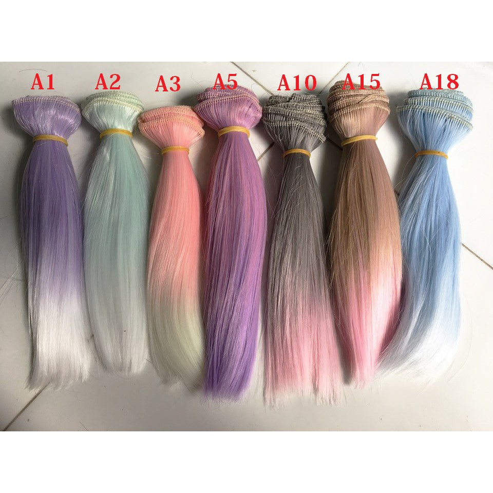 Tóc giả 15cm cho búp bê- màu mới