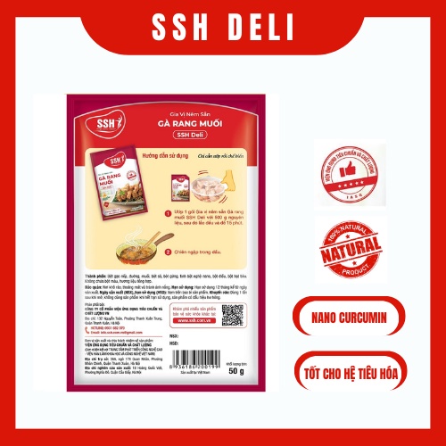 Gia vị nêm sẵn gà rang muối SSH Deli 50g - Hàng chính hãng