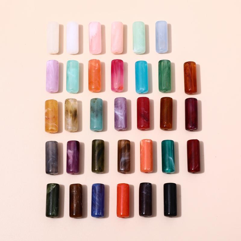 Bộ 2 Hạt Xi Lanh acrylic Nhiều Màu Phong Cách Nhật Bản Dùng Làm Trang Sức diy
