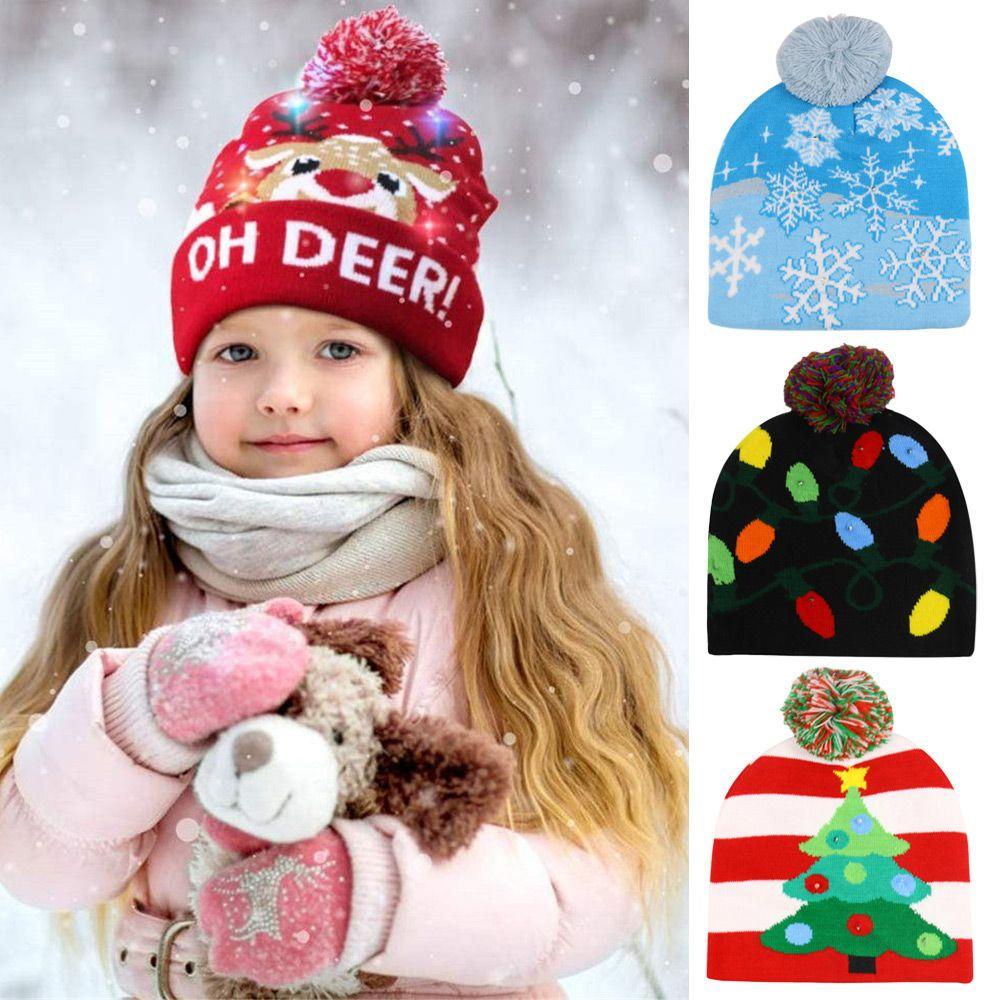 MYRONGVN Mũ beanie Họa Tiết Hoạt Hình Phong Cách Giáng Sinh