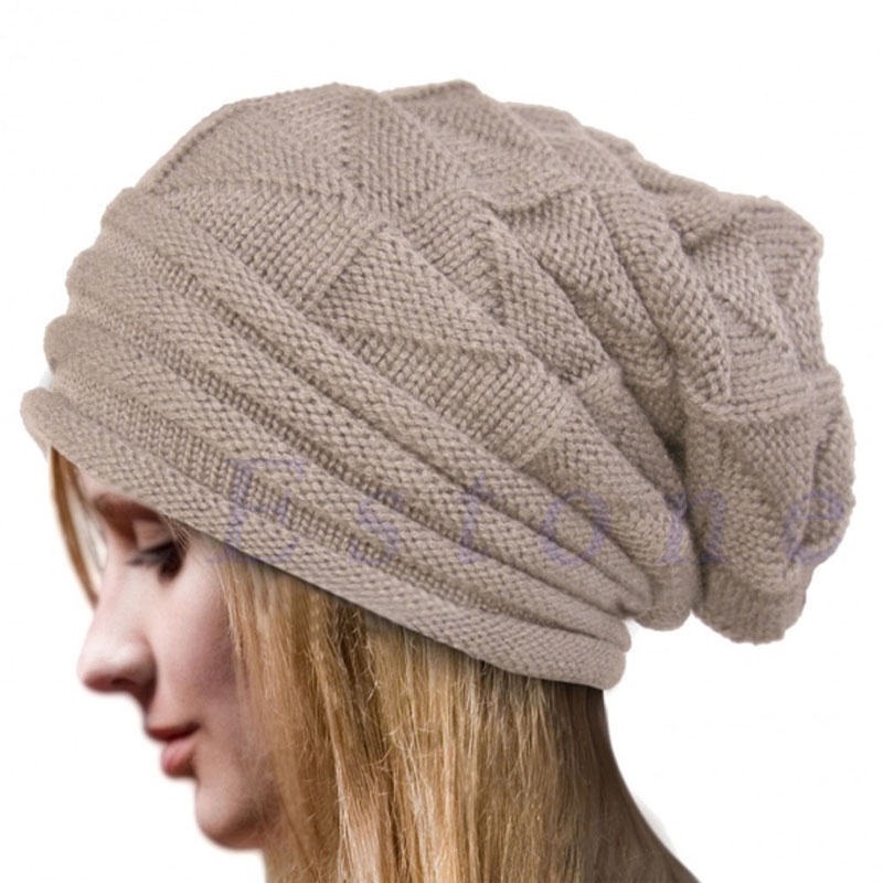 Mũ Beanie Dệt Kim Oversize Thời Trang Cho Nam Nữ