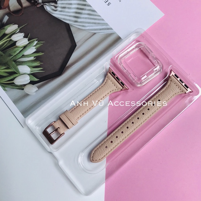 Dây đeo Apple Watch mẫu hồng nude bản nhỏ cực xinh