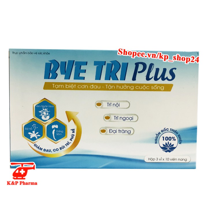 ✅  Bye Tri Plus | Dành cho người bị trĩ, giúp giảm đau, chống viêm, co búi trĩ, phù nề Byetri Plus