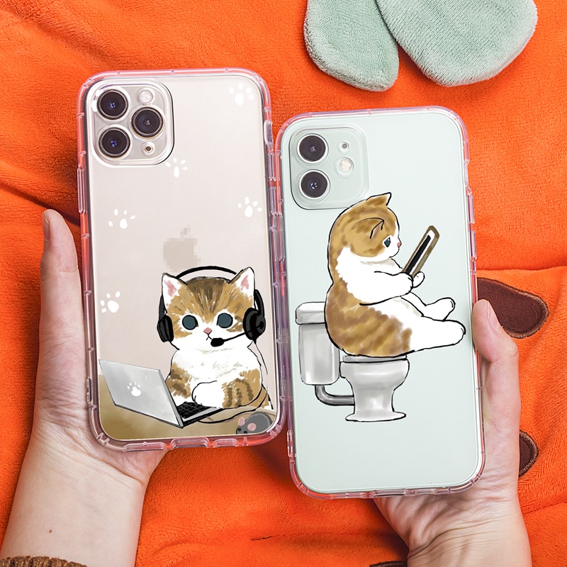 Ốp lưng iphone Ốp điện thoại Suntaiho TPU trong suốt hình chú mèo xinh xắn thích hợp cho IPhone 13 12 11 Pro Max X XsMax XR 8 7