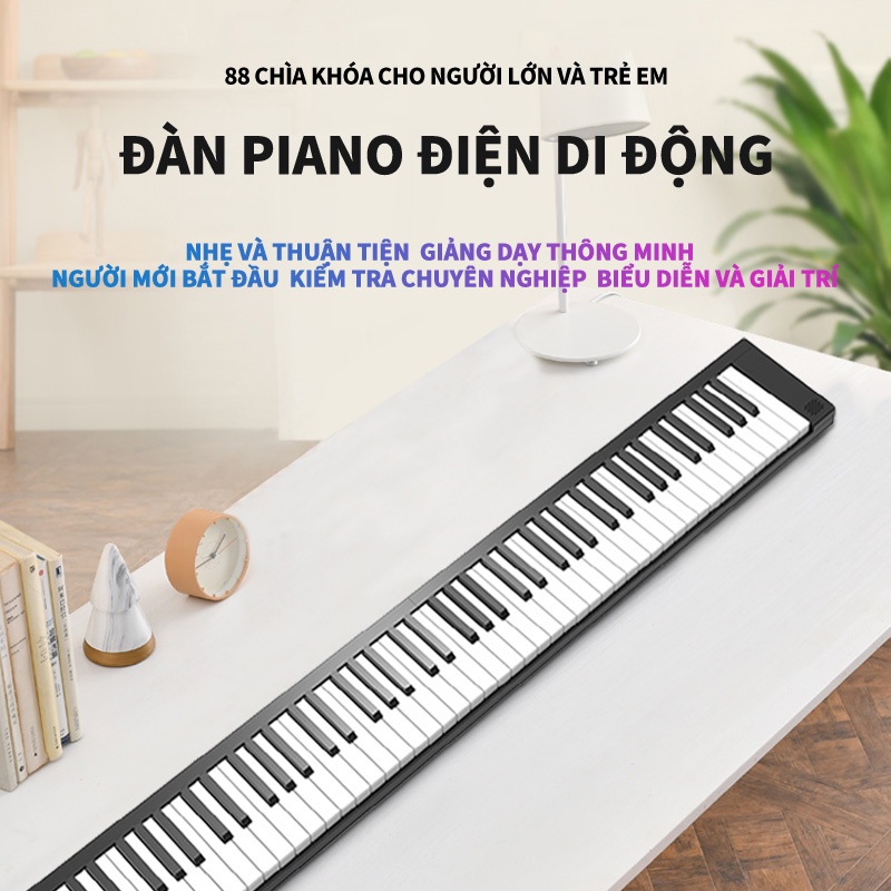 MUS03 Đàn piano điện tử 88 phím gấp, với âm thanh sống động, độ vang tốt, bàn phím nhạy và dễ sử dụng  shopbenbo