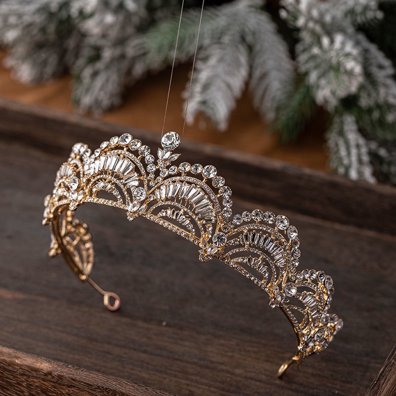 Vương Miện Đội Đầu Đính Đá Pha Lê Sang Trọng Thời Trang Năm Kỷ 2021 Cho Cô Dâu