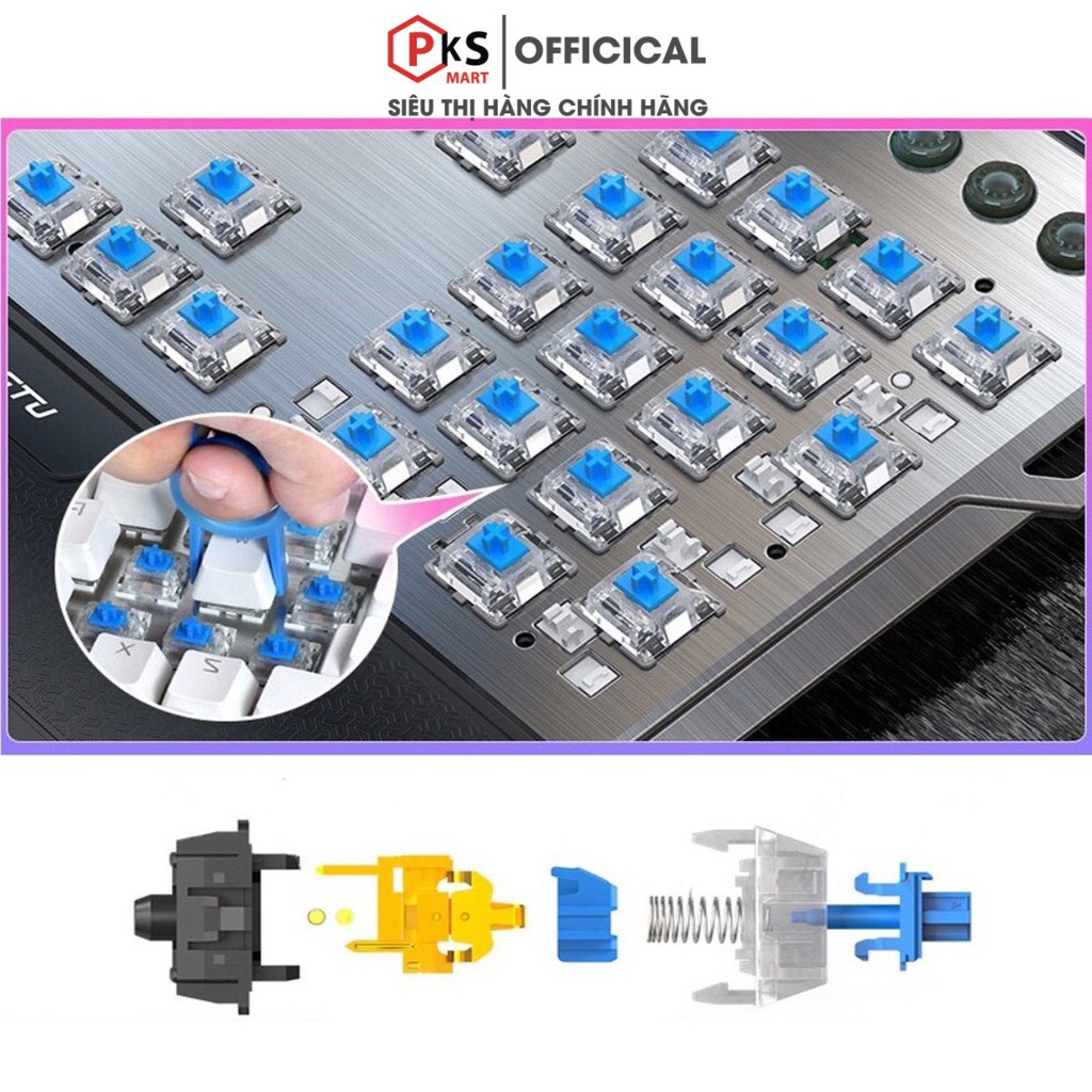 Bàn Phím Cơ YINOIAO ZK4 Blue Switch Thế Hệ Cơ Mới 2022 Led RGB Đổi Màu 10 Chế Độ Ánh Sáng Bảo Hành Lỗi Đổi Mới