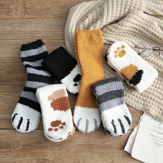 Set 6 Đôi Vớ Dày Giữ Ấm Hình Chân Mèo Dễ Thương Cho Nữ